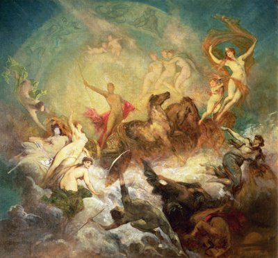 Overwinning van het licht over de duisternis, 1883-84 door Hans Makart